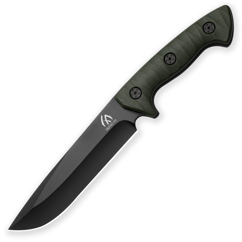 A high-strength hunting knife followed by a small knife for protection
