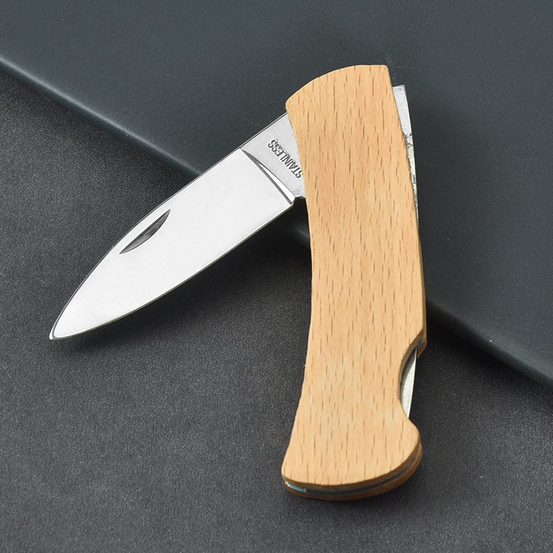 High-quality fruit knife and wood handles, and you travel with your body to the camp, where you can fold a knife with melon and stainless steel