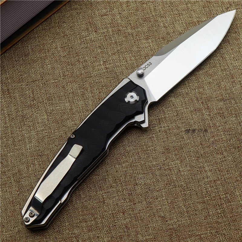 THE PYTHON DC53 STEEL FOLDER CAMPING OUTSIDE THE HOUSE WITH A HIGH-STRENGTH SHARP EDGE AND AN EDC FOR LIFE