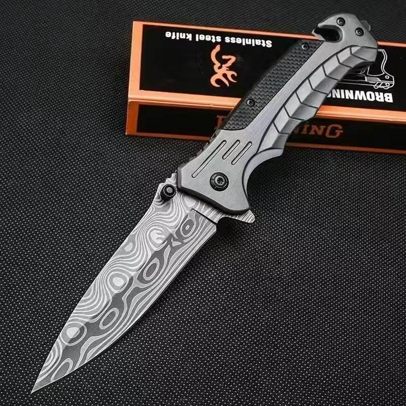 A small knife for protection, and a multi-purpose knife folds out of a high-heavy, hard-stamped mash