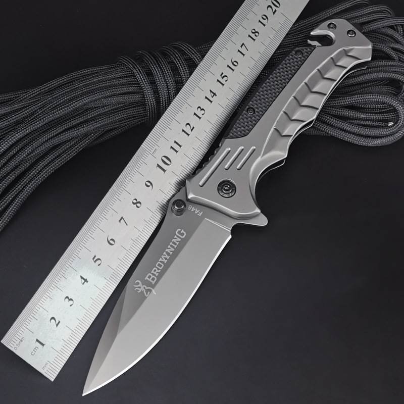A small knife for protection, and a multi-purpose knife folds out of a high-heavy, hard-stamped mash