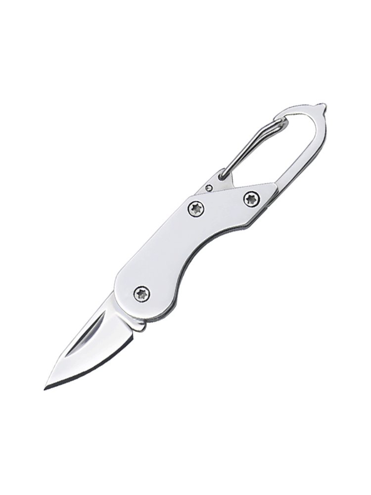 The whole steel knife is outside, and you can fold the key button and put it in a box of tatters