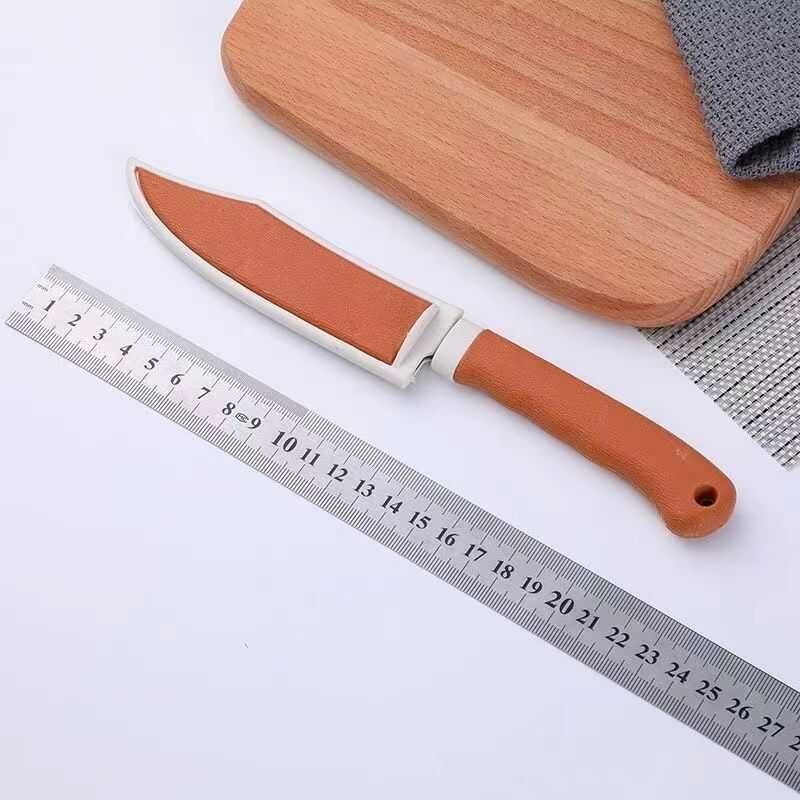 Home kitchen fruit knife multi-purpose sharp and light-net red yellow knife stainless steel fruit knife with a knife