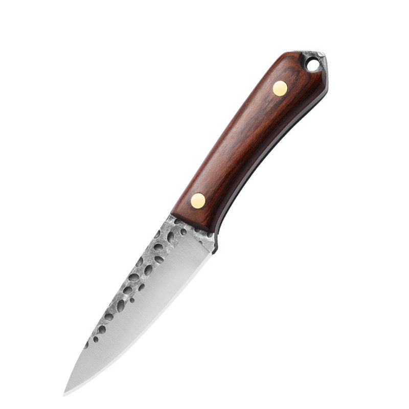 G & B WITH A HAMMER-GRAINED WOODEN HANDLER AND A MEAT-FRUIT KNIFE AND AN OUTDOOR BARBECUE KNIFE TO PROTECT THE JAPANESE