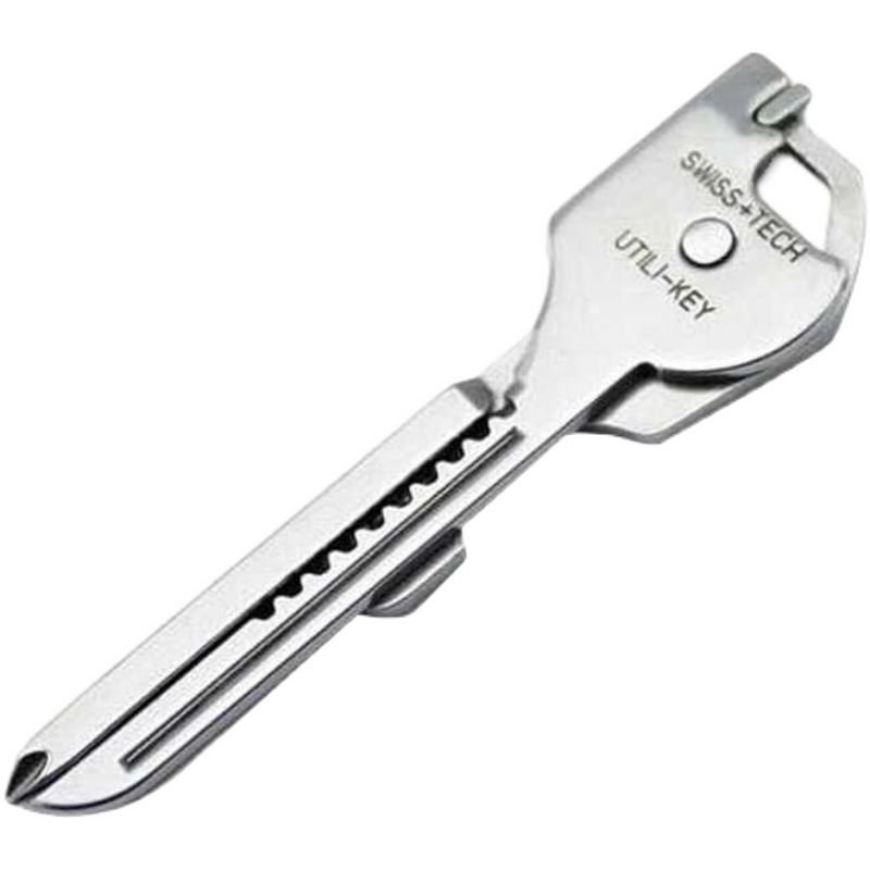 An outdoor multi-purpose key button of six and a fold of mini-Swiss multi-purpose tools carries a screwdriver