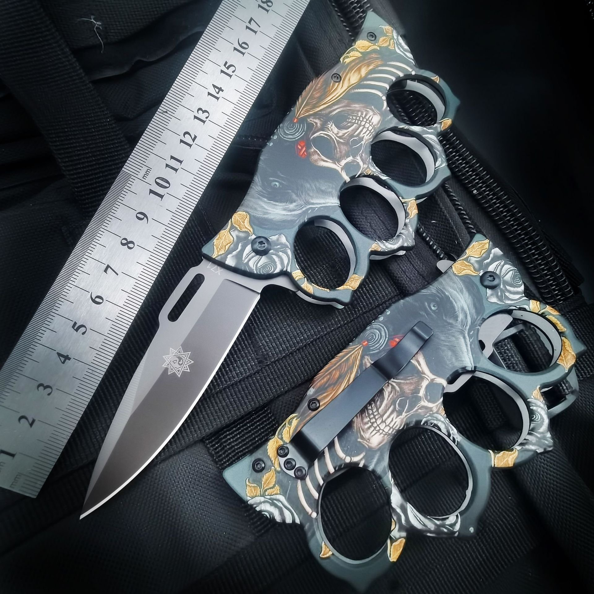 The Russian import of a folding knife to camp outside, a sharp and hard field survival knife to carry with it