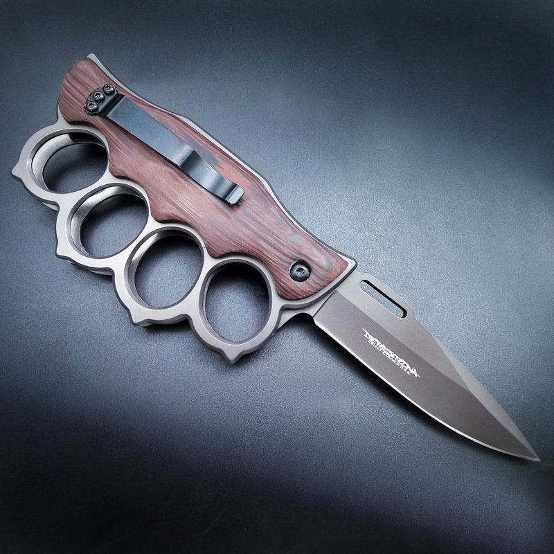The Russian import of a folding knife to camp outside, a sharp and hard field survival knife to carry with it