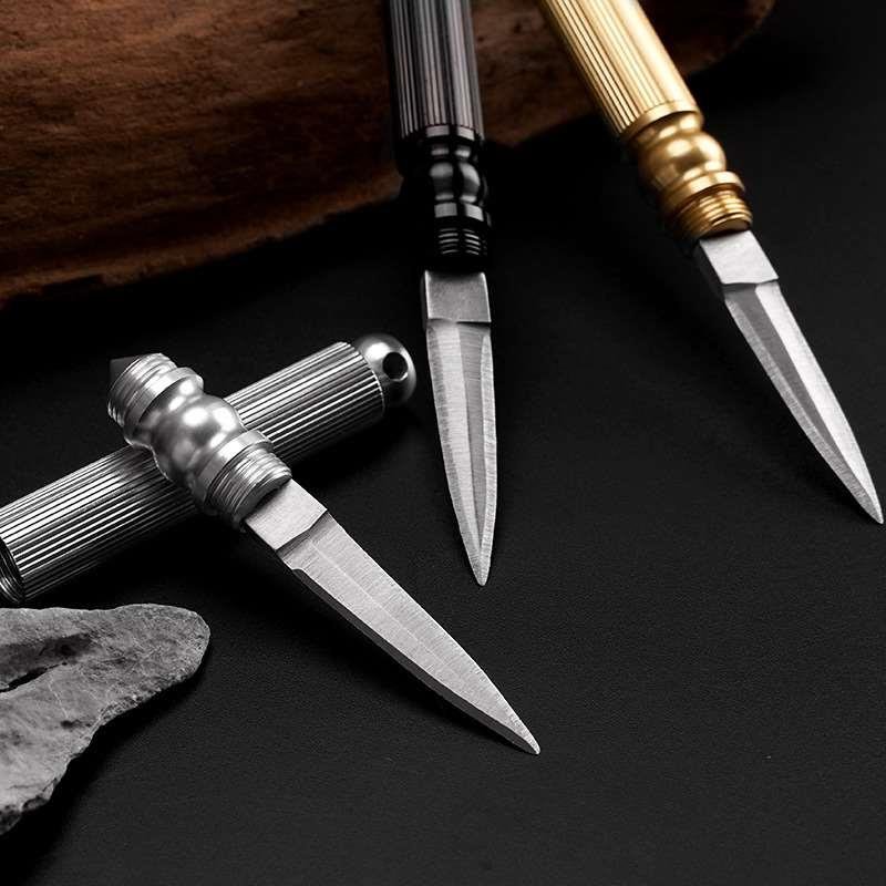 An outdoor multipurpose cartridge knife to protect yourself from you, and a multipurpose fruit knife with a broken window tool