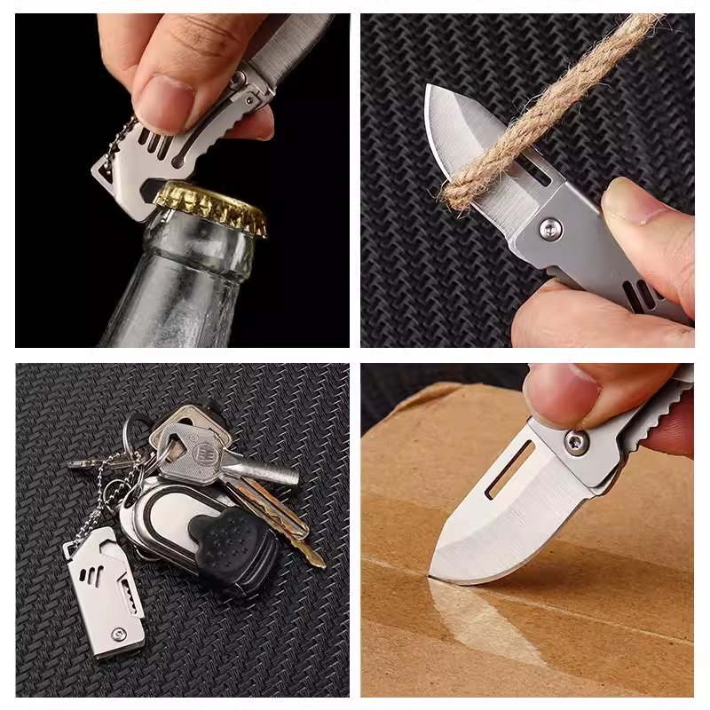 D2 EXTERIOR KNIFE WITH A HIGH-STRENGTH FOLDING KNIFE, A LIFE-SAVING KNIFE, AND A KEY TO HIS BODY