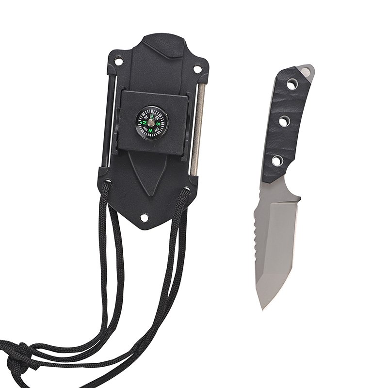 An outdoor protective knife with a multi-purpose, small neck knife and a high-strength camper