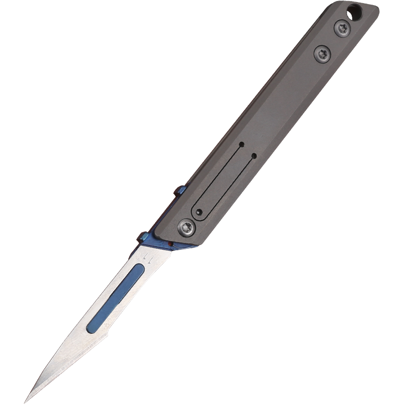 The titanium alloy mini-artist knife, the sharp cutter, with the key button, opens the box with the delivery knife