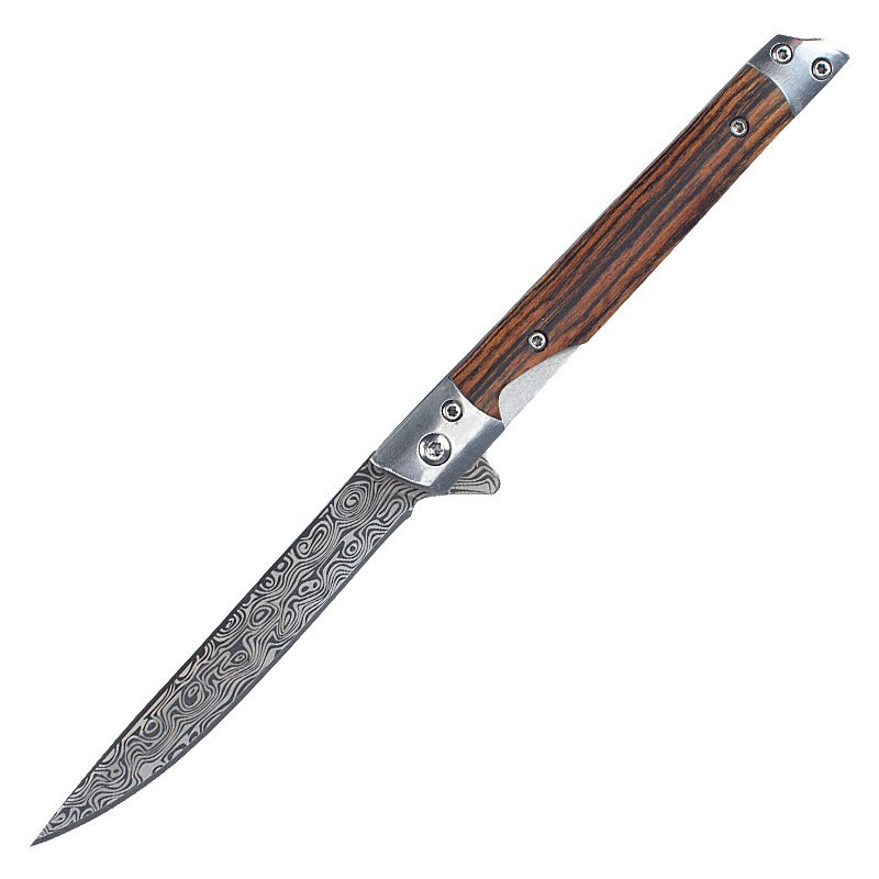 An outdoor folding knife and a fruit knife and a steel knife for a family camp