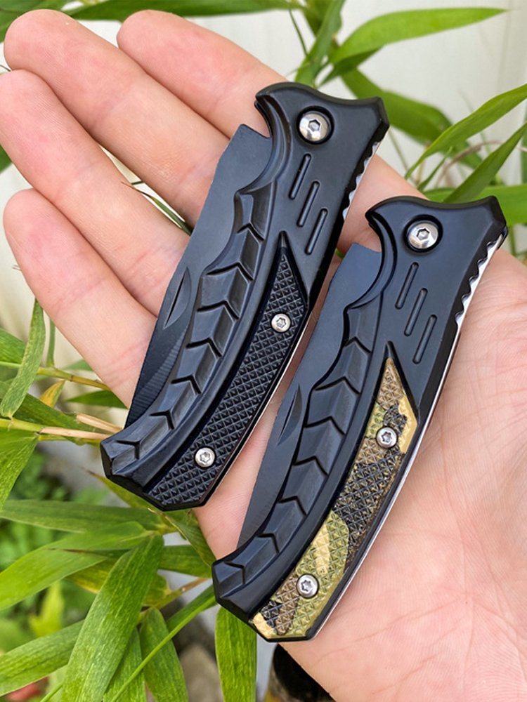 High-heavy folding knife, stainless steel, with a fruit cutter, with a knife for protection