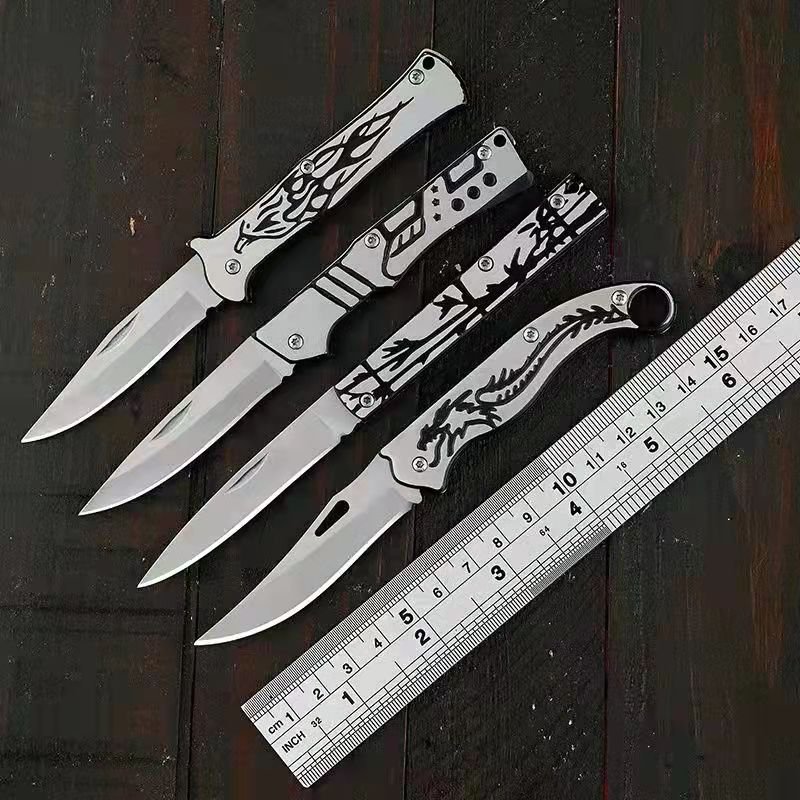 An outdoor knife for protection in the wilderness, with a sharp, hard knife in the field