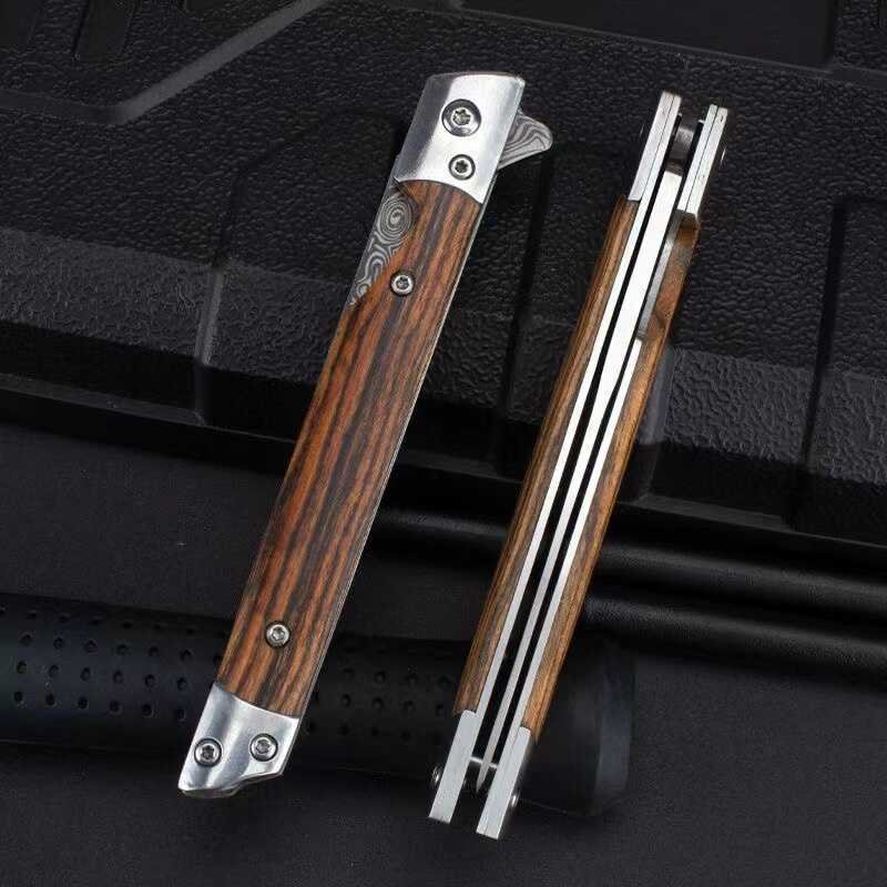 An outdoor stainless steel folding knife with a multifunctional, portable field cutter