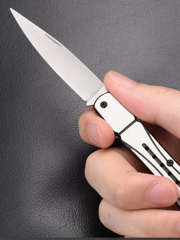 An outdoor multipurpose knife with stainless steel, a camping knife with a mini delivery key knife