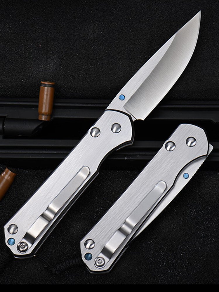 SARK D2 STEEL FOLDING KNIFE, ALL STEEL HANDLES, SARCOPHAGUS KNIFE AND FIELD KEY KNIFE