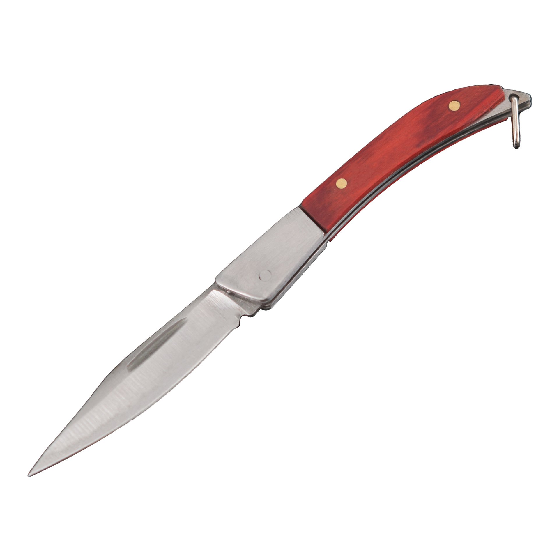 The high-end knife folds out of the house with the fruit cutter, the mini-knife button