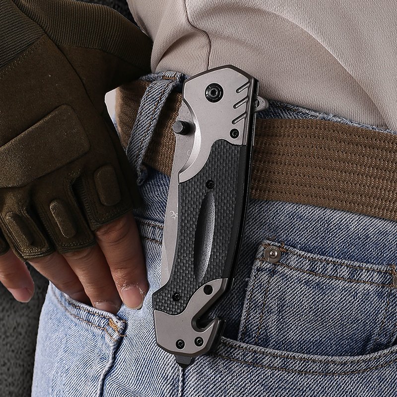 A fruit knife, multi-purpose exterior folding knife with a car-mounted window breaker for a field camping knife