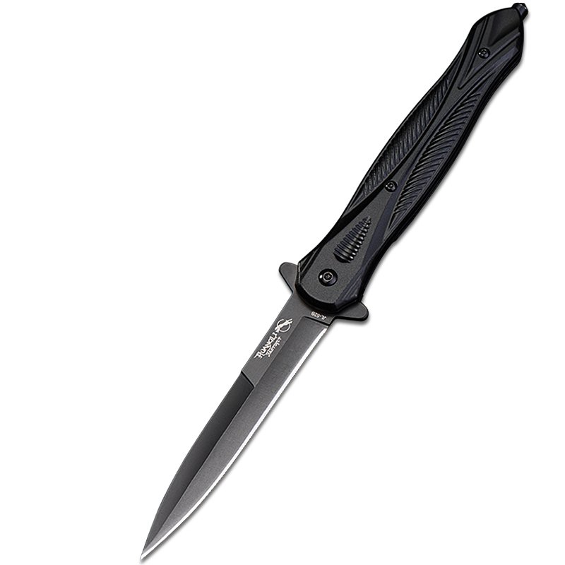 An outdoor folding knife, a cold weapon, a tactical knife, a portable knife for survival, and a small knife for camping fruit