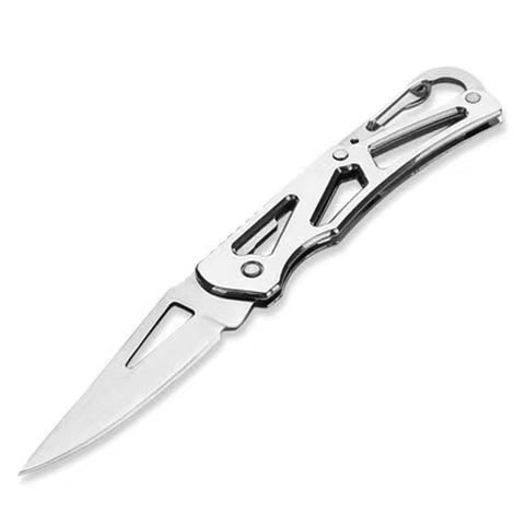 The new stainless steel folds with a fruit knife and a mini-key knife to camp with a delivery knife