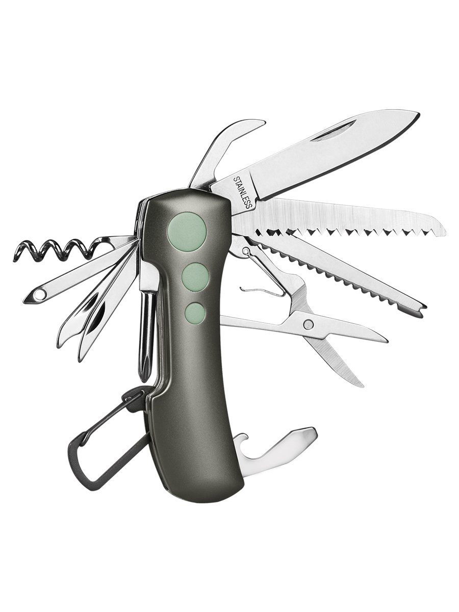Hung Fong multi-purpose tool knife outside the house with a pair of keys to fold and a pair of scissors with a mini-scissor