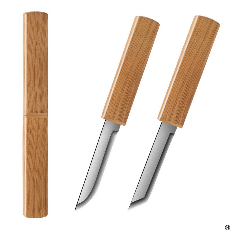 A double-stabbing fruit knife with a small knife and a hard-hard fielding car