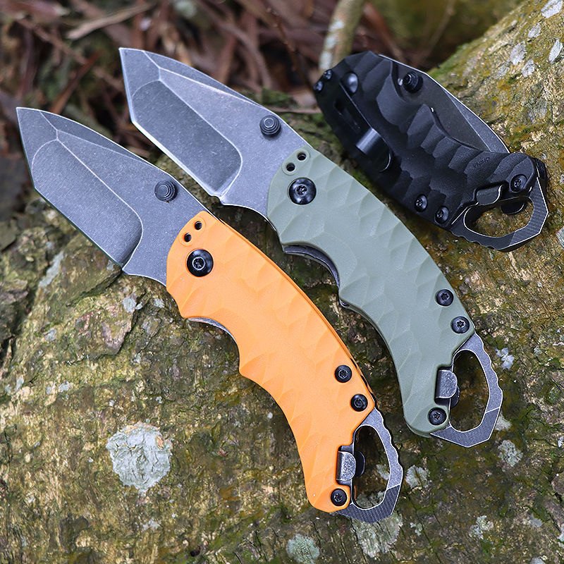 An outdoor folding knife and a mini-fruit cutter