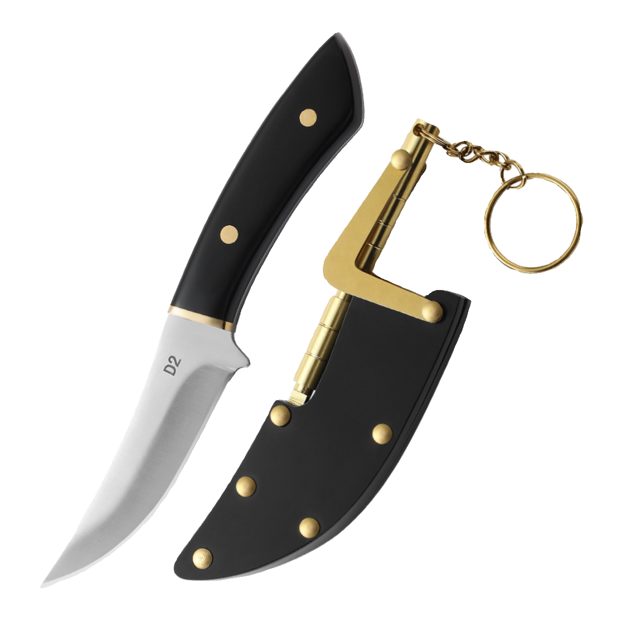 Home with a fruit knife and a meat knife with a small knife, a multi-purpose camp roasting knife