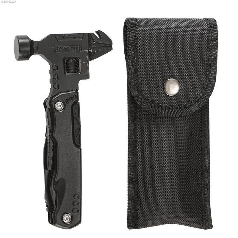 An outdoor multi-purpose wrench plier with a defensive knife, a field camper, a window breaker