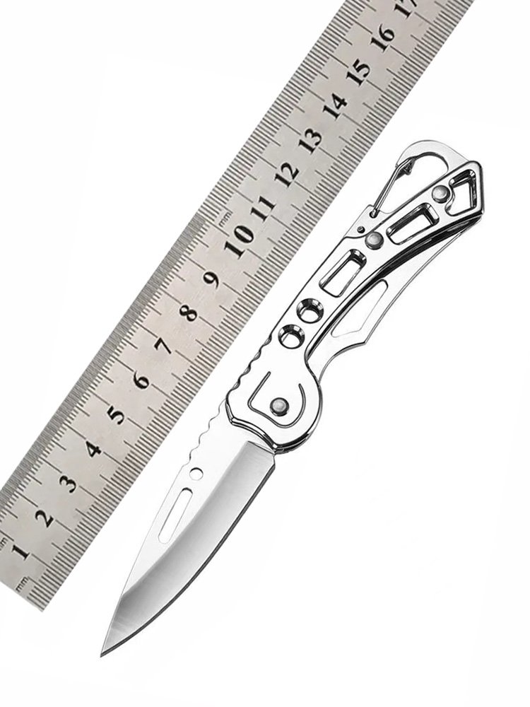 The stainless steel knife is a high-intensity, high-intensity external folding of the fruit knife and the mini-coloured military engineer camping knife