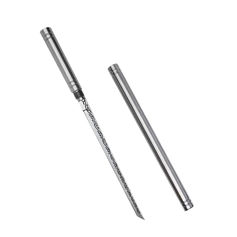 Full steel tea knife outside the house, hand-in-hand with a delivery knife, small tea sword with a fruit knife