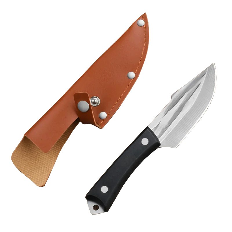 Handing a meat knife to roast outside the house with a multi-purpose meat cutter to cut a guacamole