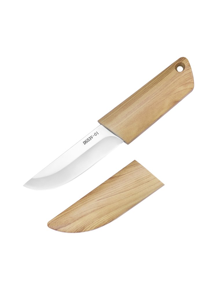 The stainless steel-fruit knife in the kitchen and the smelt-gut-skin knife outside the house