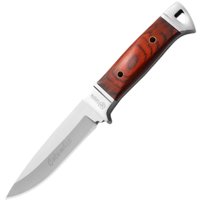 The camping camping with a fruit knife and a meat cutter and a multipurpose survival knife