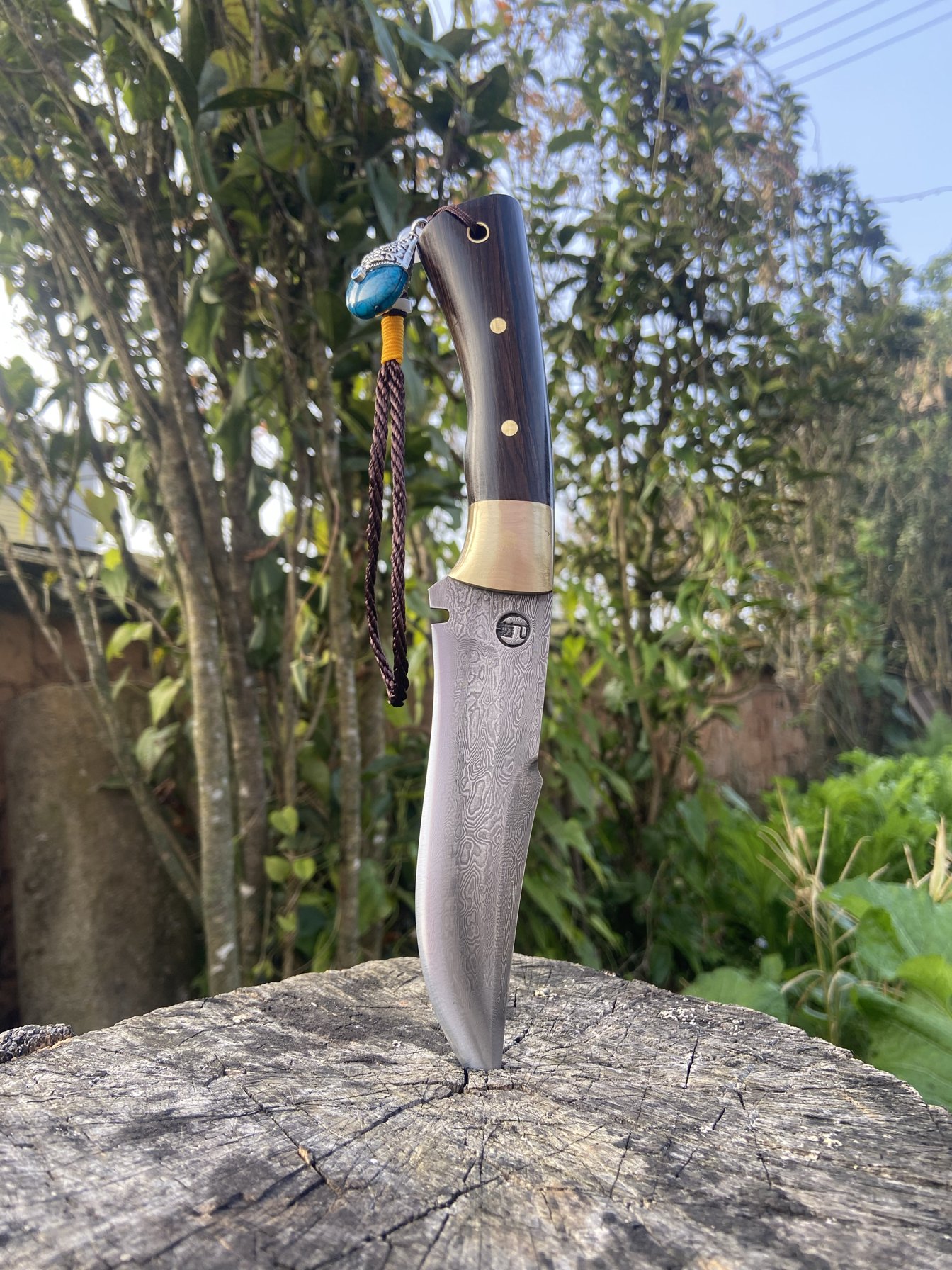A hand-to-hand exercise to import a single dynasty of Damascus steel knife to camp for life and to protect itself from the outside