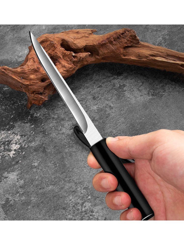 The new one brings a fruit knife to the outdoors, and camps with a knife for kitchen tools