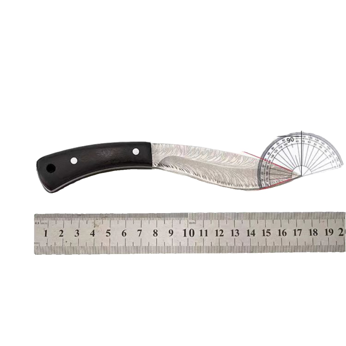 The dog-legged knife used a multi-purpose fruit knife to camp with a meat knife and a steak knife