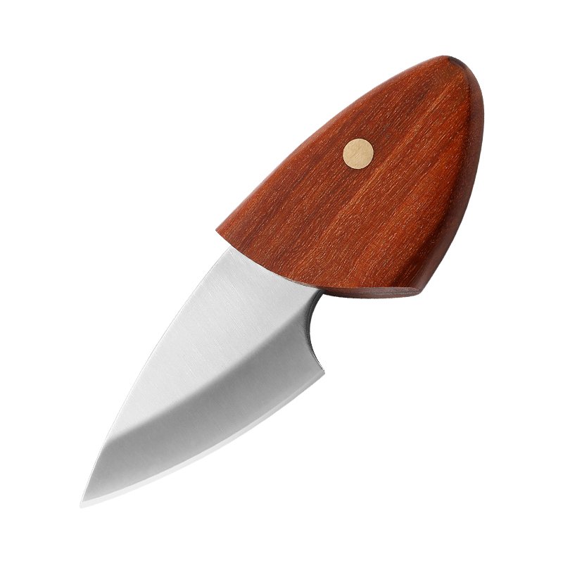 The new mini-mixed steel cutter outside the house with the little fat dolphin's pocket knife
