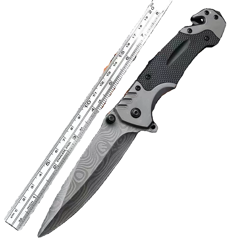 A small knife for protection and a fruit knife for Damascus with a high-strength crutches and a multi-purpose knife for camping