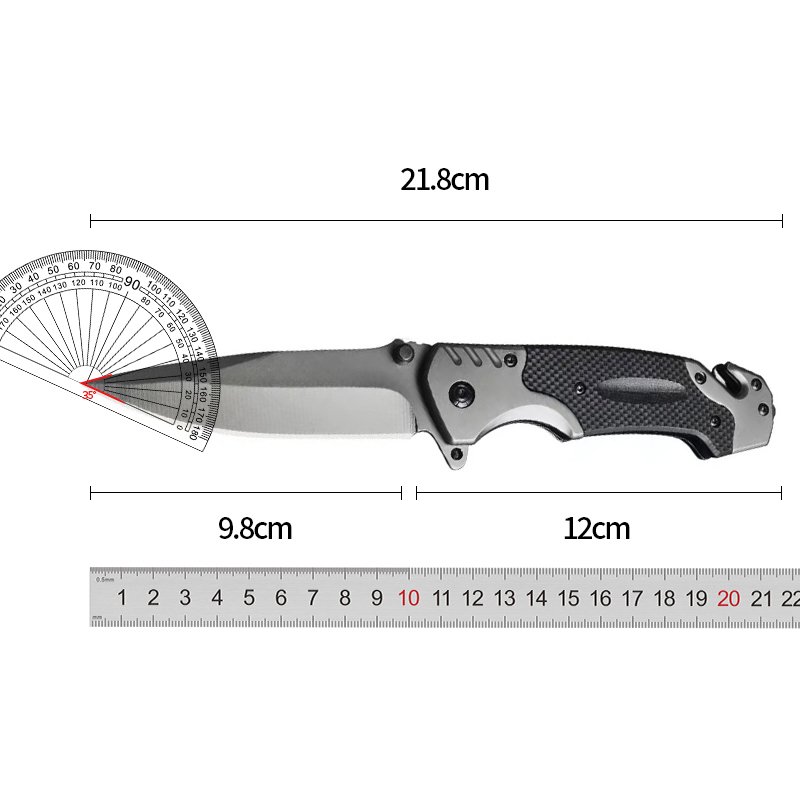 The folding knife carries the fruit knife outside the house and the knife is sharp and hard to camp with a cold weapon