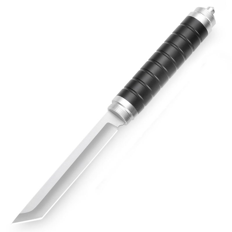 A small knife and fruit cutter with an emergency vehicle carrying a knife in the field