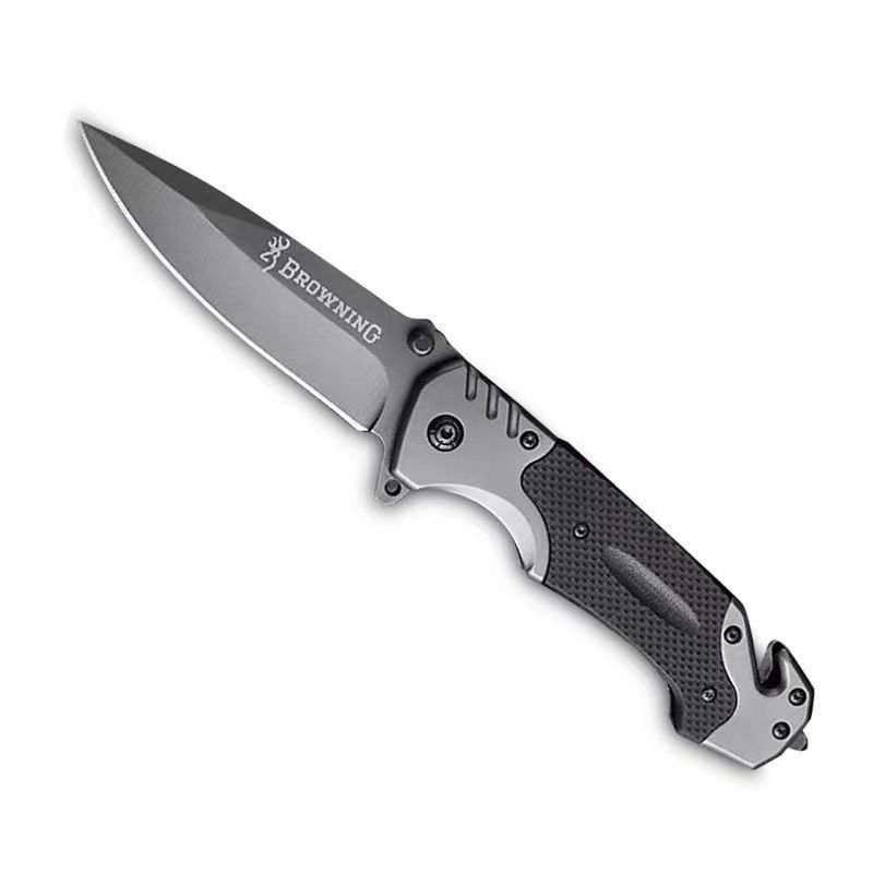 The outside fruit knife is sharp and legally sharper than the first knife to defend itself, and it's a multifunctional folding knife, Browning