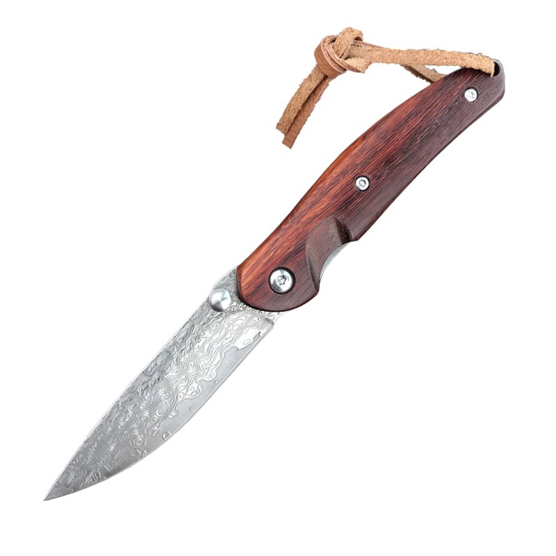 Damascus's exercise of fragrance steel foldings of a small field camper barbecued with a fast and staggered fruit cutter