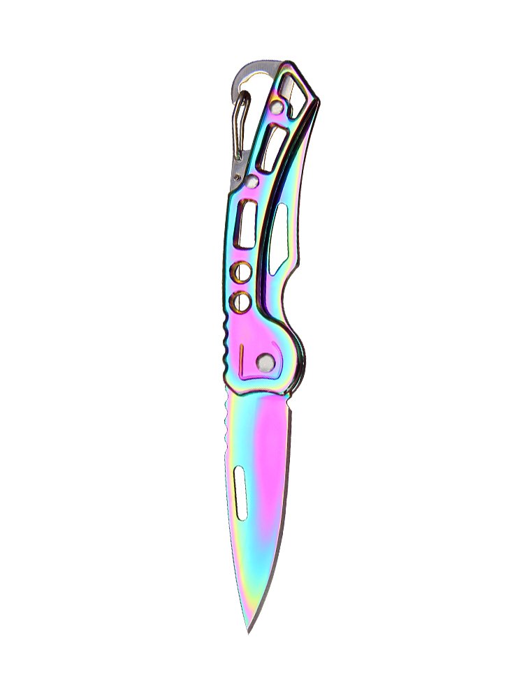 Outside, with a folding knife, you know, camping in the field with a small knife and a small knife to defend yourself