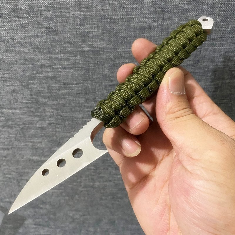 EDC'S OPEN MULTI-PURPOSE SPEAR KNIFE, CAMPING FORK, WITH A STRAIGHT KNIFE AND A SMALL KNIFE