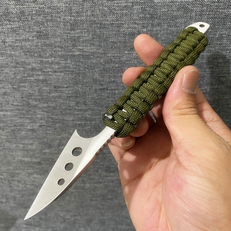 EDC'S OPEN MULTI-PURPOSE SPEAR KNIFE, CAMPING FORK, WITH A STRAIGHT KNIFE AND A SMALL KNIFE