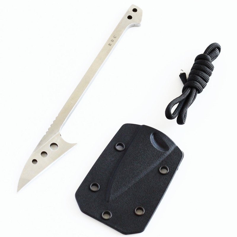 EDC'S OPEN MULTI-PURPOSE SPEAR KNIFE, CAMPING FORK, WITH A STRAIGHT KNIFE AND A SMALL KNIFE