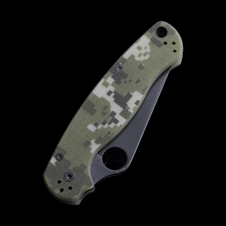 DECORATED G10 HANDLES 440 STAINLESS STEEL FOLDING KNIFE, AND A FRUIT-SHARP CAMPER