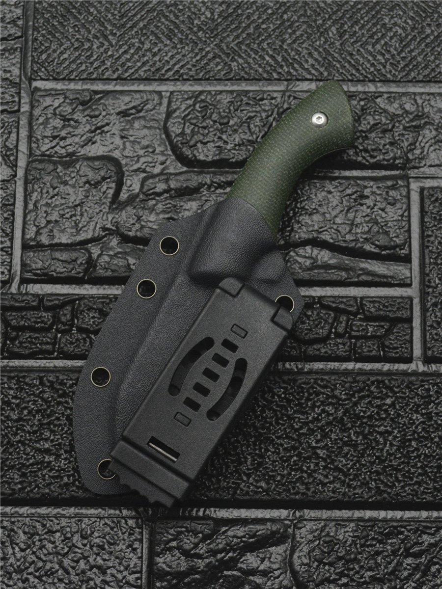 BK008 STRAIGHT, 14C28N HIGH HARD-WIRE, CAMPING WITH A SMALL KNIFE AND A FRUIT KNIFE TO PROTECT YOURSELF